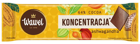 MINIczekolada KONCENTRACJA gorzka 64% cocoa z ekstraktem z korzenia ashwagandhy