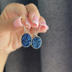 Nowość. Kolczyki z agatem druza w super cenie