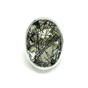 Nowość. pierścionek z kwarcem i turmalinem w super cenie