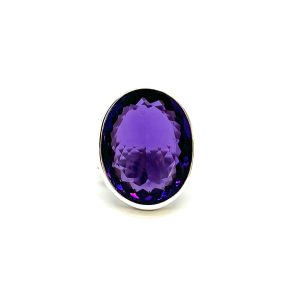 Nowość. pierścionek z ametystem oval, rozmiar 18-21, super cena