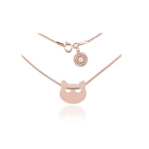 Nowość. naszyjnik z głową kota rose gold w super cenie