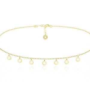 Nowość. złocony choker z ringami 24k w super cenie