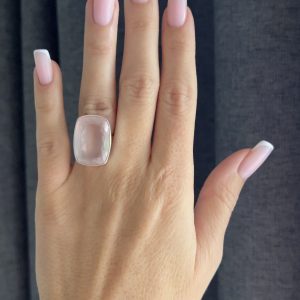 Nowość. pierścionek z różowym kwarcem rozmiar 9-11 w super cenie