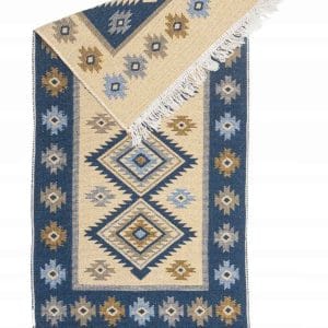 Nowość. Niebieski kilim boho 80x50 bawełna – super cena