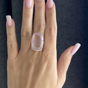Nowość. pierścionek z różowym kwarcem w super cenie 18-21
