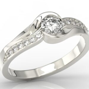 Nowość. pierścionek z białego złota z brylantami w super cenie