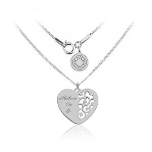 Nowość. naszyjnik julia ażurowe serce z grawerem w super cenie