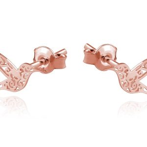 Nowość. srebrne kolczyki kolibry rose gold w super cenie
