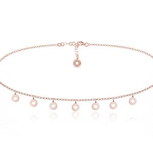 Nowość. choker rose gold z pierścieniami – super cena