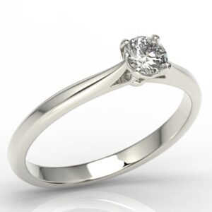Nowość. Pierścionek z białego złota z brylantem w super cenie