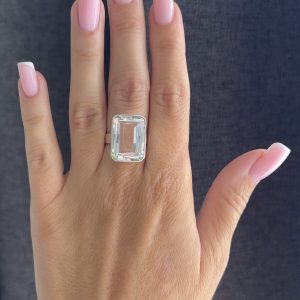 Nowość. pierścionek z kryształem górskim, super cena, r. 11-14