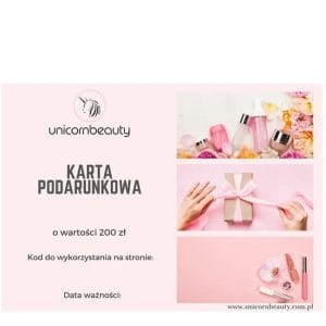 Nowość. Karta unicornbeauty 200 zł e-gift w super cenie