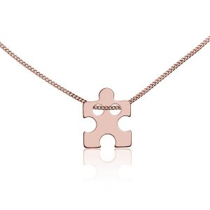 Nowość. srebrny naszyjnik puzzle rose gold w super cenie