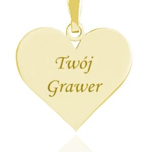 Nowość. złocony wisiorek serduszko z grawerem w super cenie