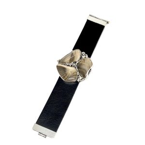 Nowość. skórzana bransoletka z 3 krzemieniami w super cenie