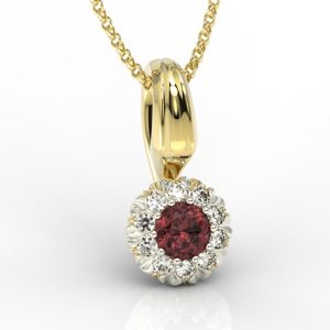 Nowość. wyjątkowy wisiorek z granatem i diamentami w super cenie