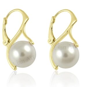 Nowość. srebrne kolczyki z perłą swarovski 24k gold super cena