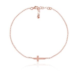 Srebrna bransoletka z krzyżykiem rose gold – nowość w super cenie