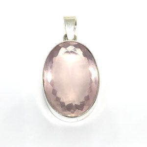 Nowość. wisiorek z fasetowanym różowym kwarcem w super cenie