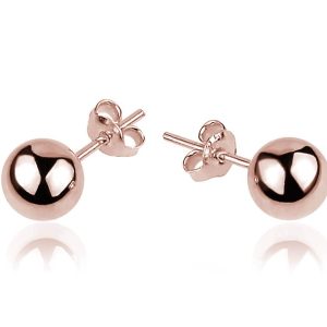 Nowość. Srebrne kolczyki kulki 6mm rose gold w super cenie