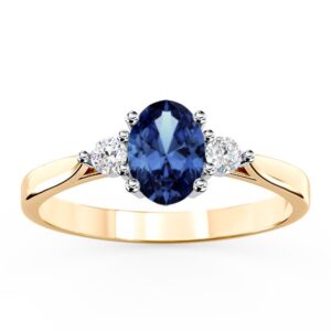 Nowość: szafirowy pierścionek z brylantami w super cenie