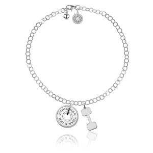 Nowość. srebrna bransoletka move z hantlem w super cenie