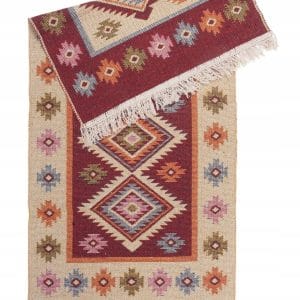 Nowość. Dywan boho dwustronny bordo 180x120 bawełna w super cenie