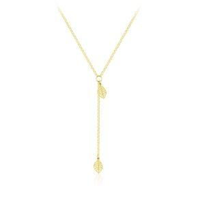 Nowość. srebrny naszyjnik owiane złotem 24k z liśćmi w super cenie