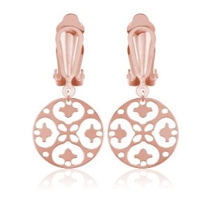 Nowość. srebrne klipsy jaśmina rose gold z rozetą w super cenie