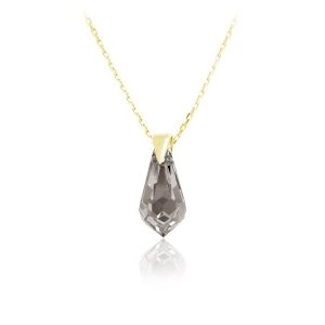 Nowość. srebrny naszyjnik z kryształem swarovski i złoceniem 24k – super cena