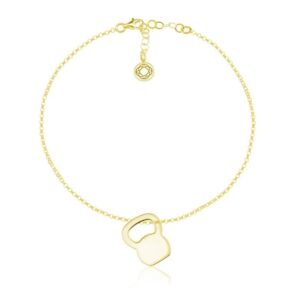 Nowość. srebrna bransoletka move z kettlebell, złocenie 24k - hit cena