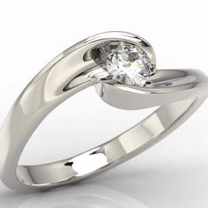 Nowość. pierścionek z białego złota z brylantem w super cenie