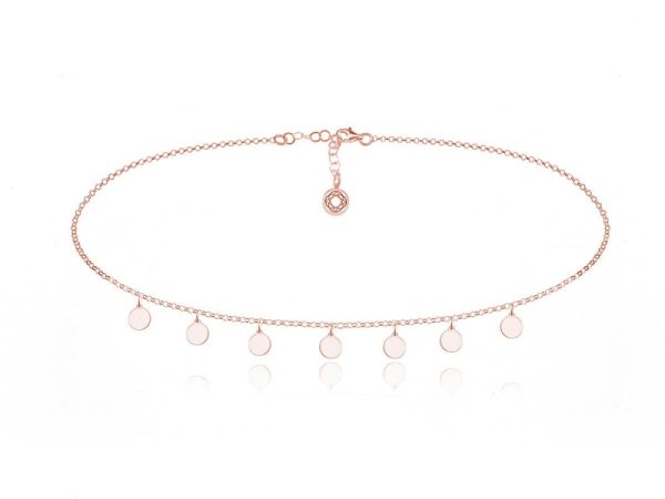 Naszyjnik Choker łańczuszek z Kółeczkami - Rose Gold