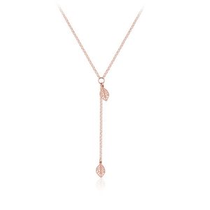 Nowość. srebrny naszyjnik z różowym złotem i listkami w super cenie