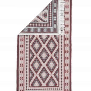 Nowość. Boho dywanik etno z frędzlami 70x150 bordowy – super cena