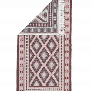 Nowość. Boho dywanik etno z frędzlami 70x150 bordowy – super cena