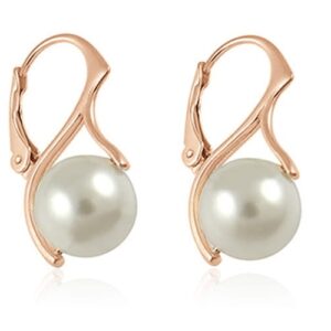 Nowość. srebrne kolczyki z perłami swarovski rose gold w super cenie