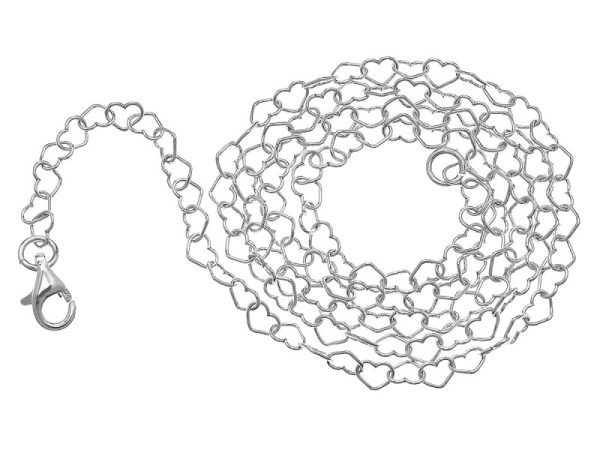 Srebrny łańcuszek splot serca