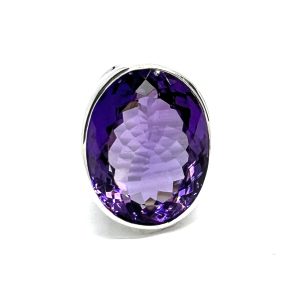 Nowość. Pierścionek z ametystem, regulowany 15-18, super cena