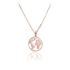 Nowość. naszyjnik glob ziemski rose gold w super cenie