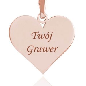 Nowość. srebrny wisiorek serce rose gold z grawerem w super cenie