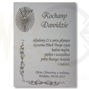 Nowość. blaszka na chrzest św. wzór 3m – super cena