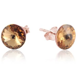 Kolczyki swarovski rivoli 8mm rose gold – nowość w super cenie