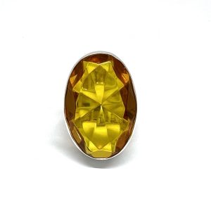 Nowość. pierścionek z bursztynem fasetowanym w super cenie