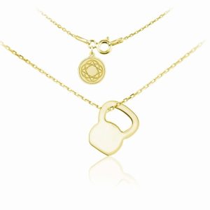 Nowość: srebrny naszyjnik z kettlebell 24k złocenie w super cenie