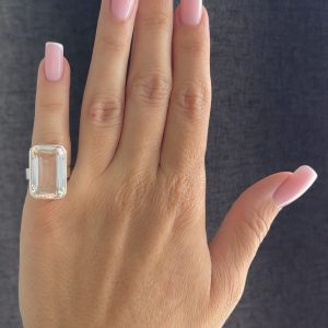 Nowość. Pierścionek z kryształem górskim w super cenie