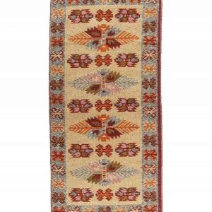 Nowość. Boho dywan kilim liście 60x120 cm bordo super cena