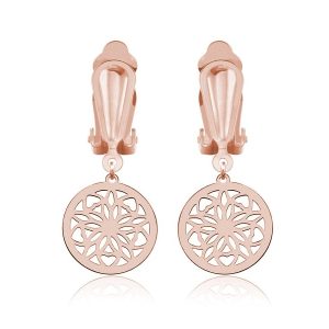 Nowość: klipsy madeleine z rozetą rose gold w super cenie