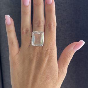 Nowość. pierścionek z kryształem górskim, super cena, r. 16-20