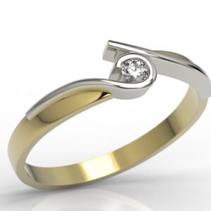 Nowość. pierścionek złoto żółte i białe z brylantem w super cenie